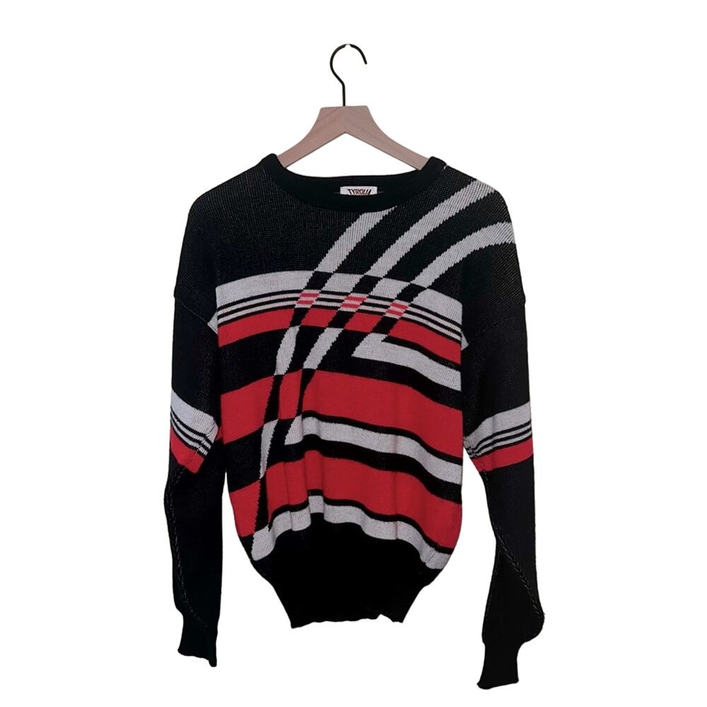 Vntg Tyrolla 80s Wool Blend Crewneck Sweater M - image 1